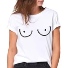 Женская футболка 2021, забавная графическая Футболка с принтом груди в стиле Харадзюку, женская одежда, модный топ, женские футболки, футболка с коротким рукавом для женщин