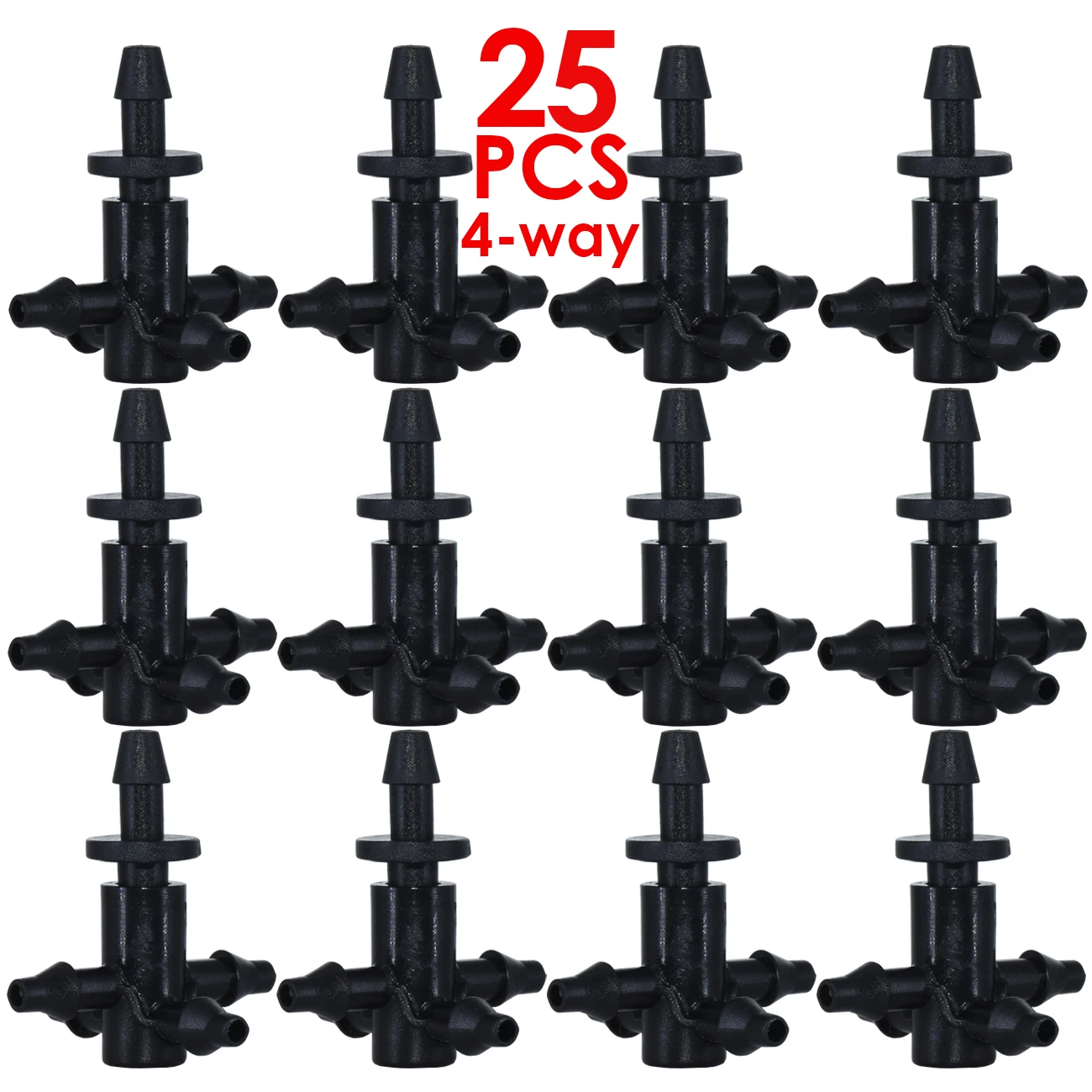 SPRYCLE 25PCS Barbed 3/5mm 1/8in Hose Straight 2-Way 4-Way Quick Connector Drip Irrigation Garden Pipe Splitter Joint Connect images - 6