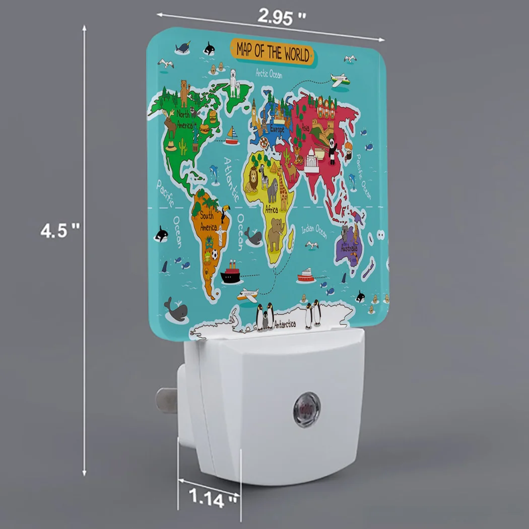 Карта мира животных ориентиры Антарктика культура светодиодный ночник с