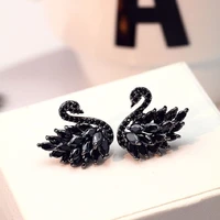 black swan accessories fashion classic crystal black swan earrings ladies elegant versatile accessories wedding party gifts
