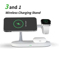lamjad 15w 3 in 1 wireless charger stand dock for iphone 12 11 x pro max headphone charger for watch micro usb type c