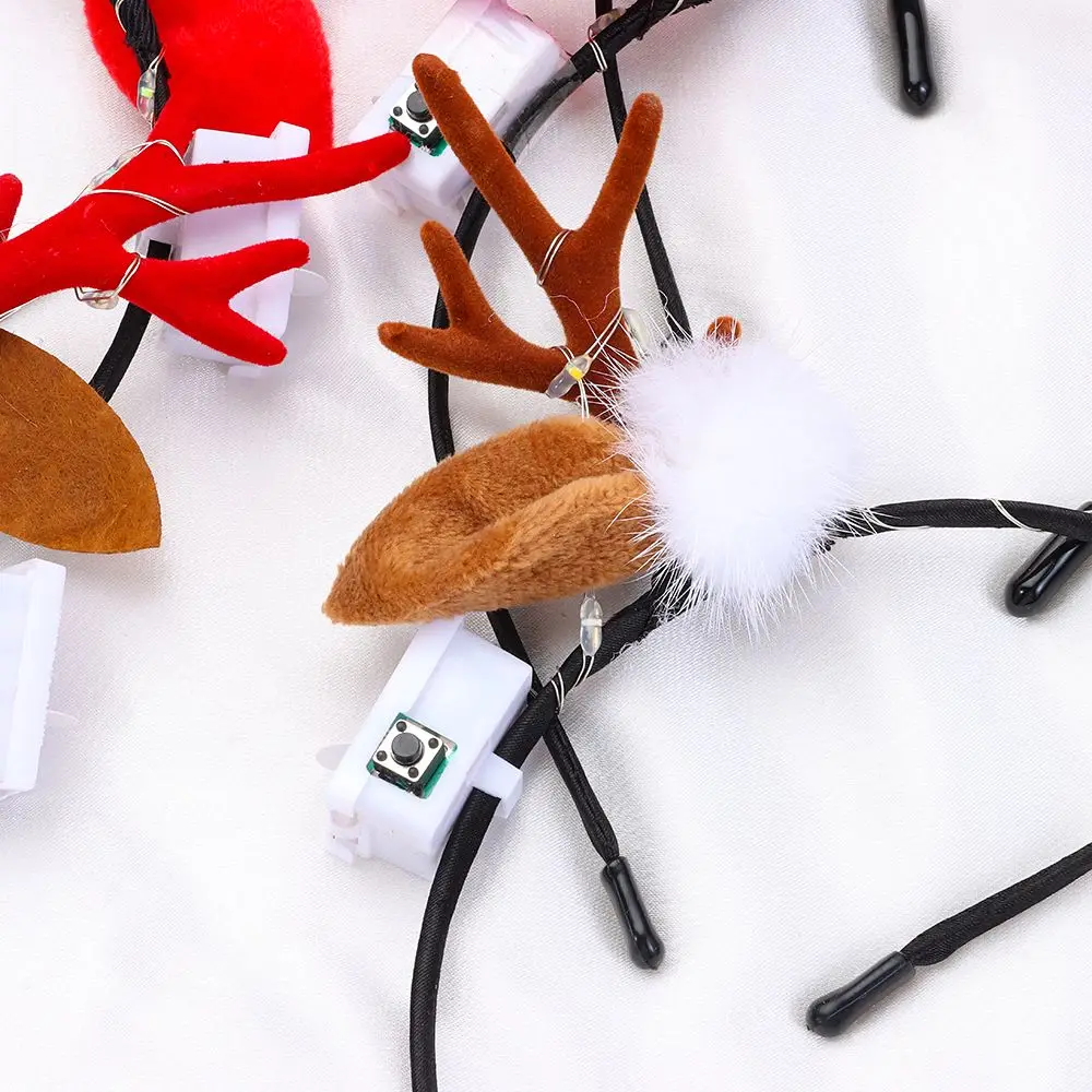 Новинка светящиеся рождественские повязки на голову с рогами светодиодный