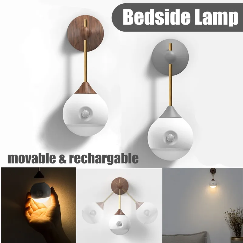 

LED Sensor Night Light 5V USB Charging Infrared Motion Activated Led Night Lamp Intelligent Removable Cabinet Closet Wall Lamp