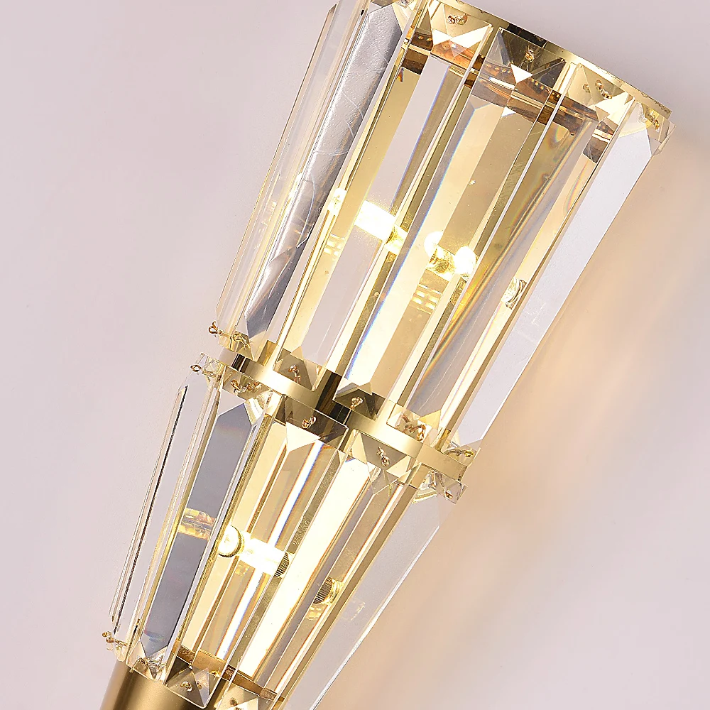 

Tower Crystal Wall Lamp Living room TV Background Wall Lamp Bedroom Staircase Aisle Decoration Simple Modern Bedside Lamp