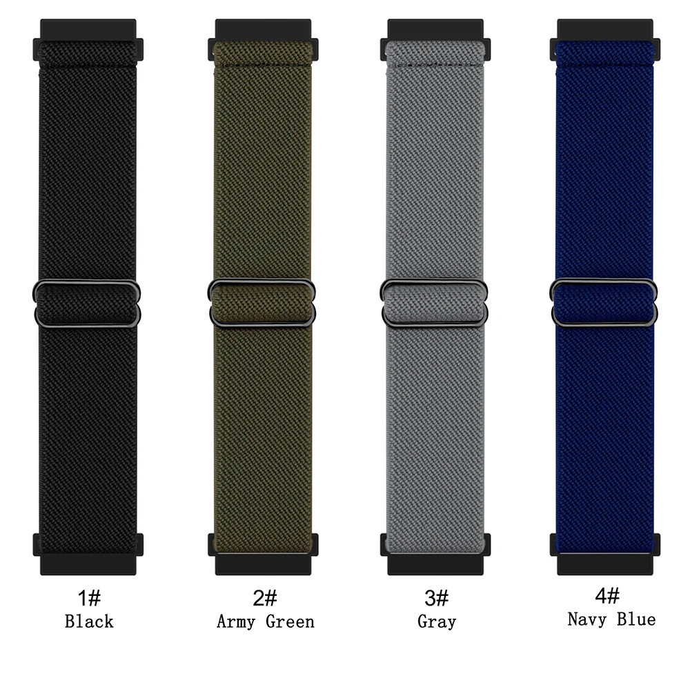 22mm 20mm Elastic Adjustable Stretchy Nylon Loop Strap For Huawei GT 3 /Amazfit GTR/GTS/Bip/Xiaomi Color 2/Samsung Watch Band