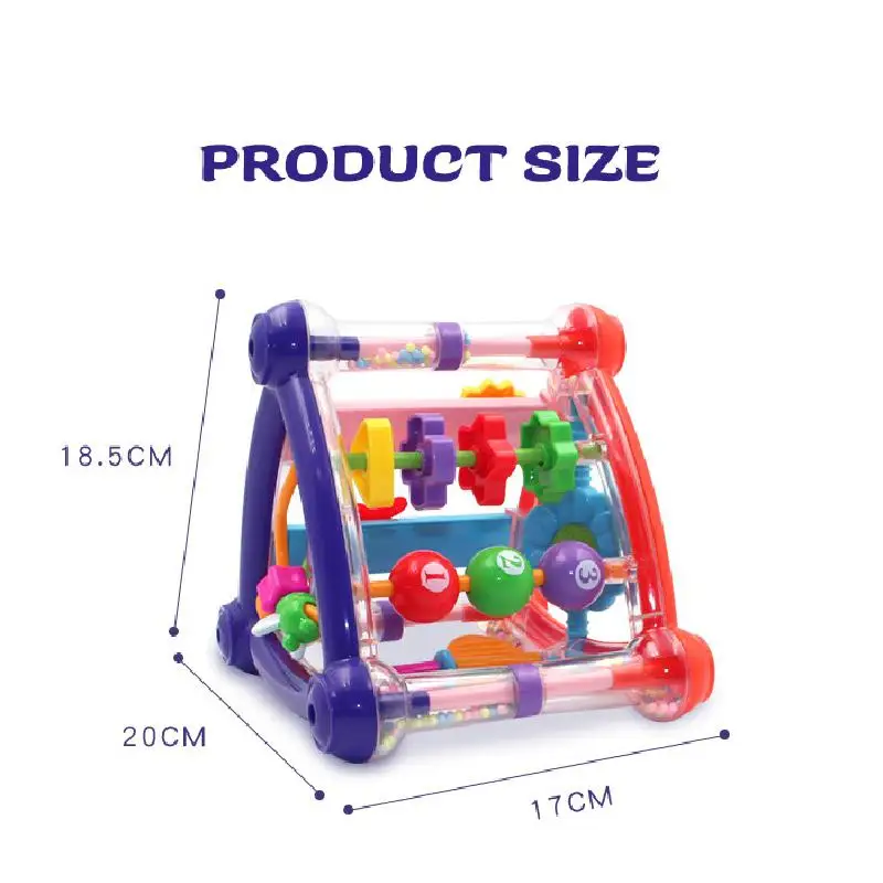 

Baby Smooth Toy Activity Play Training Boy Girl Cube Educational Hanging Newborn Rattle Hand-eye Coordination Gift For Children