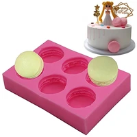 facemile macaron 6 cavity 3d burger soap form mold cake decoration tools chocolate mold diy biscuit baking mold for soap