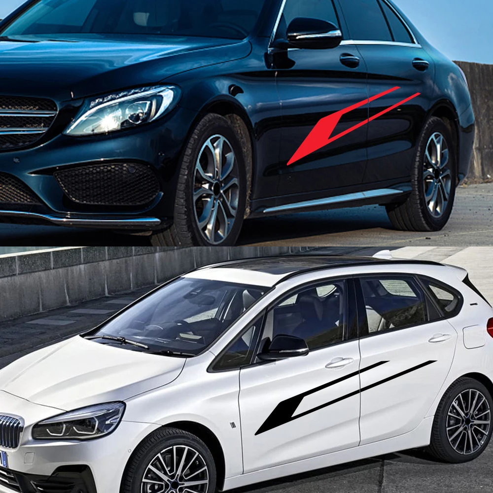 

2021 2pcs Long Side Stripe Vinyl Stickers Universal Styling Car Racing Sports DIY Auto Tuning Accessories Stickers