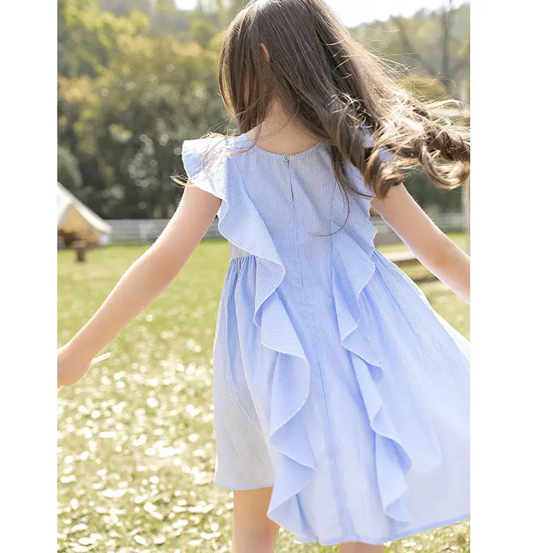 

Kids 2021 Summer Sleeveless Strap Dress Embroidered Flower Children Clothes Girl 5-12Years Casual Sundress Girls Dresses 101