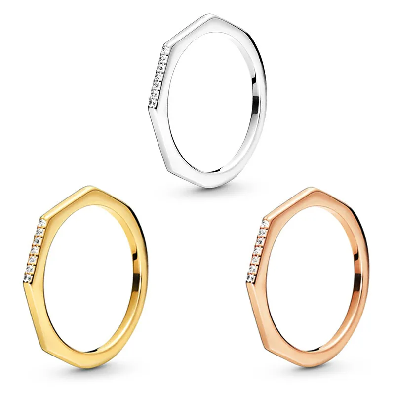 

925 sterling silver pan Ring Anniversary Jewelry High Quality Exquisite Crystal Wedding Engagement Fashion Rings