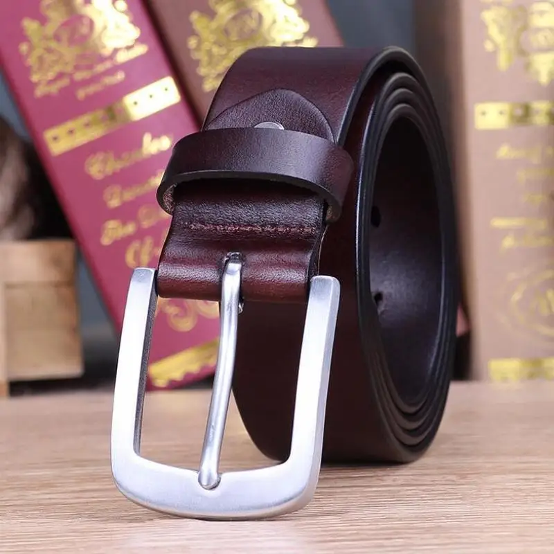 

Hot Designer Men Stainless Steel Buckle Male High Grade Genuine Leather Belt Real Leather Fashion Jeans Belt Cowboys XKS154