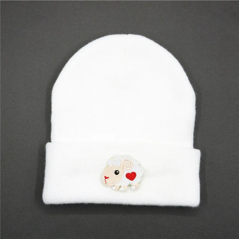 

Cartoon sheep embroidery Thicken knitted hat winter warm hat Skullies cap beanie hat for men and women 207