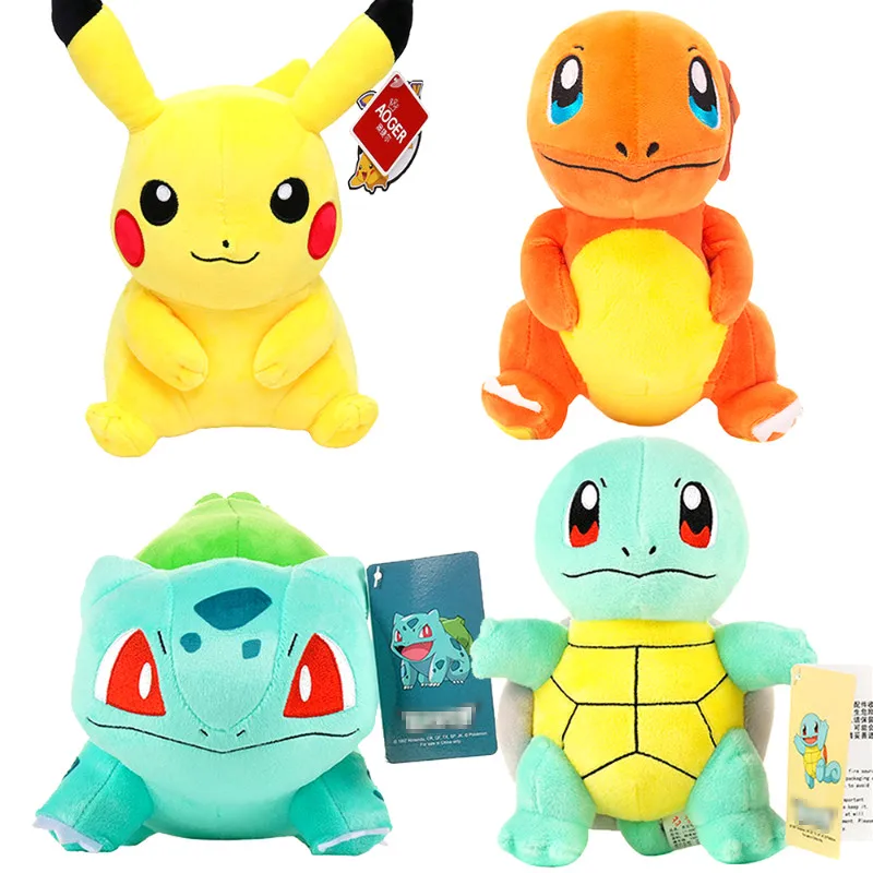 

Pokemon Charmander Squirtle Pikachu Bulbasaur Jigglypuff Lapras Eevee anime pokemon stuffed toy Peluche plush doll Gift For kid