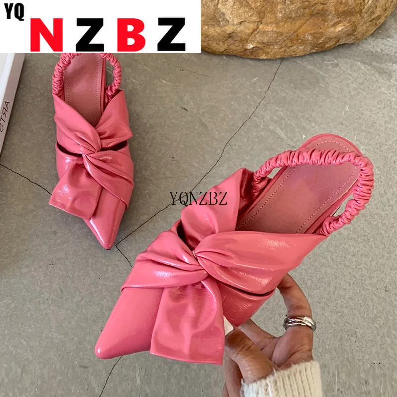 

YQNZBZ Летние Плиссированные туфли на низком каблуке, женские лоферы, мюли для 2021, женские сандалии карамельных цветов, модная повседневная об...