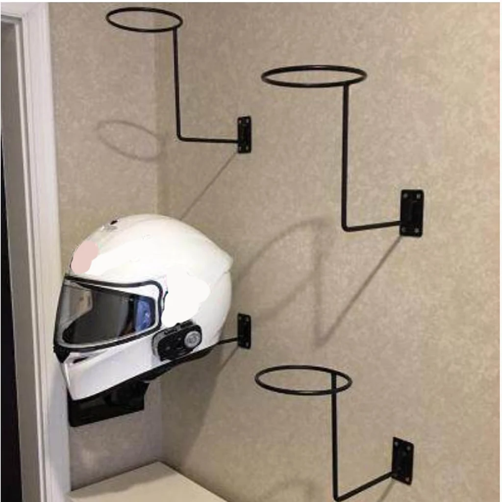 

1x Helmet Rack Holder Wall Mounted Helmet Hook Hats Caps Rack Helmet Jacket Hanger Motorcycle Motorbike Helmet Holder Bracket