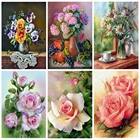 AZQSD полностью квадратная 5D алмазная вышивка цветок украшение дома алмазная живопись Ваза картина Стразы DIY подарок ручной работы