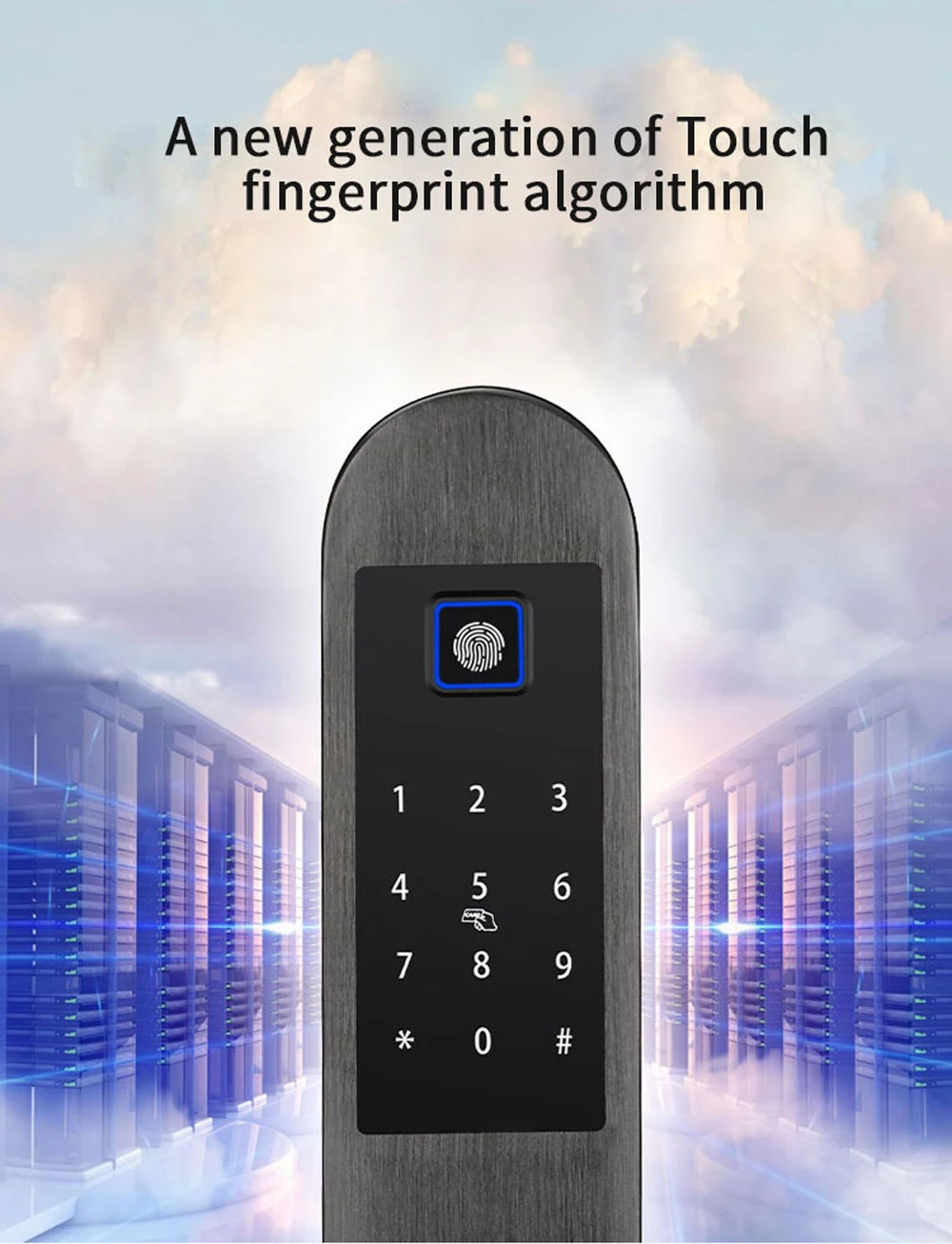 Электронный умный биометрический дверной замок со сканером отпечатков пальцев и