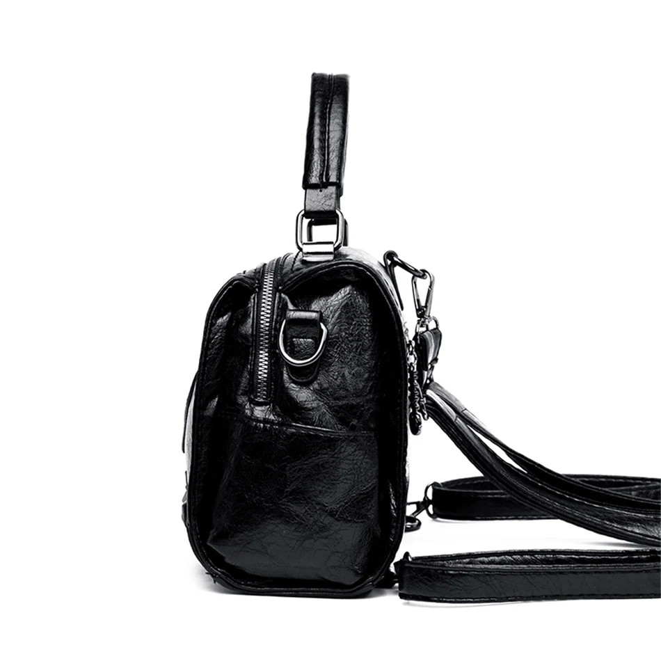 Mochila Feminina, рюкзак из мягкой кожи, женский рюкзак, высокое качество, рюкзак с заклепками, дамские сумки через плечо для женщин, Sac