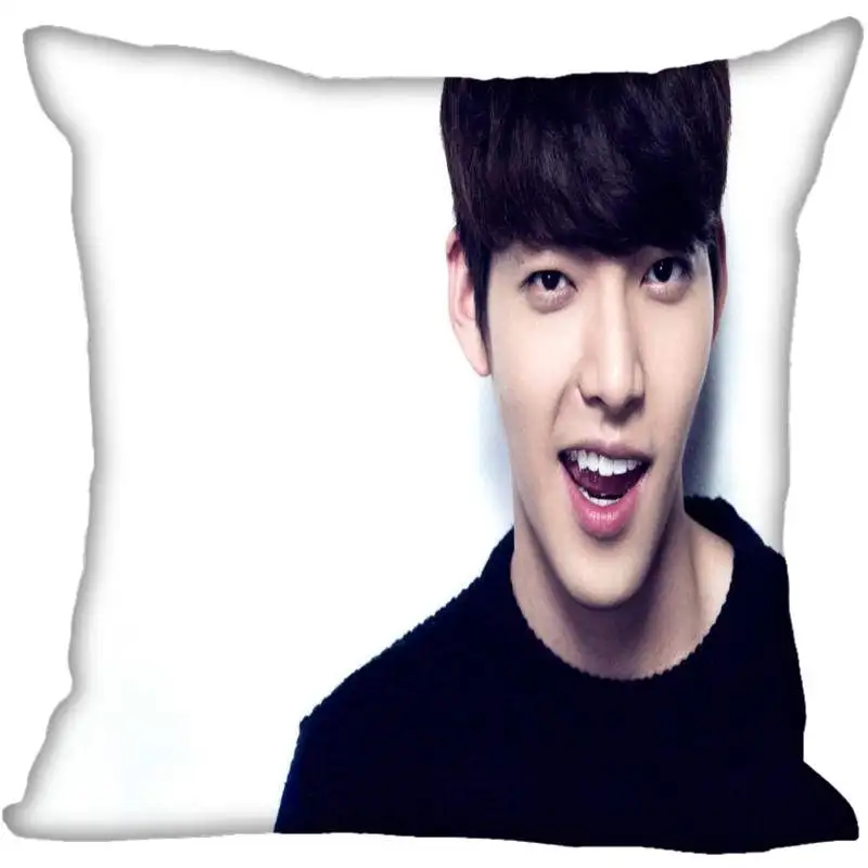 Квадратные шелковые наволочки Kpop Kim Woo Bin с принтом 40x40 45x45 50x50 60x60 Двухсторонняя