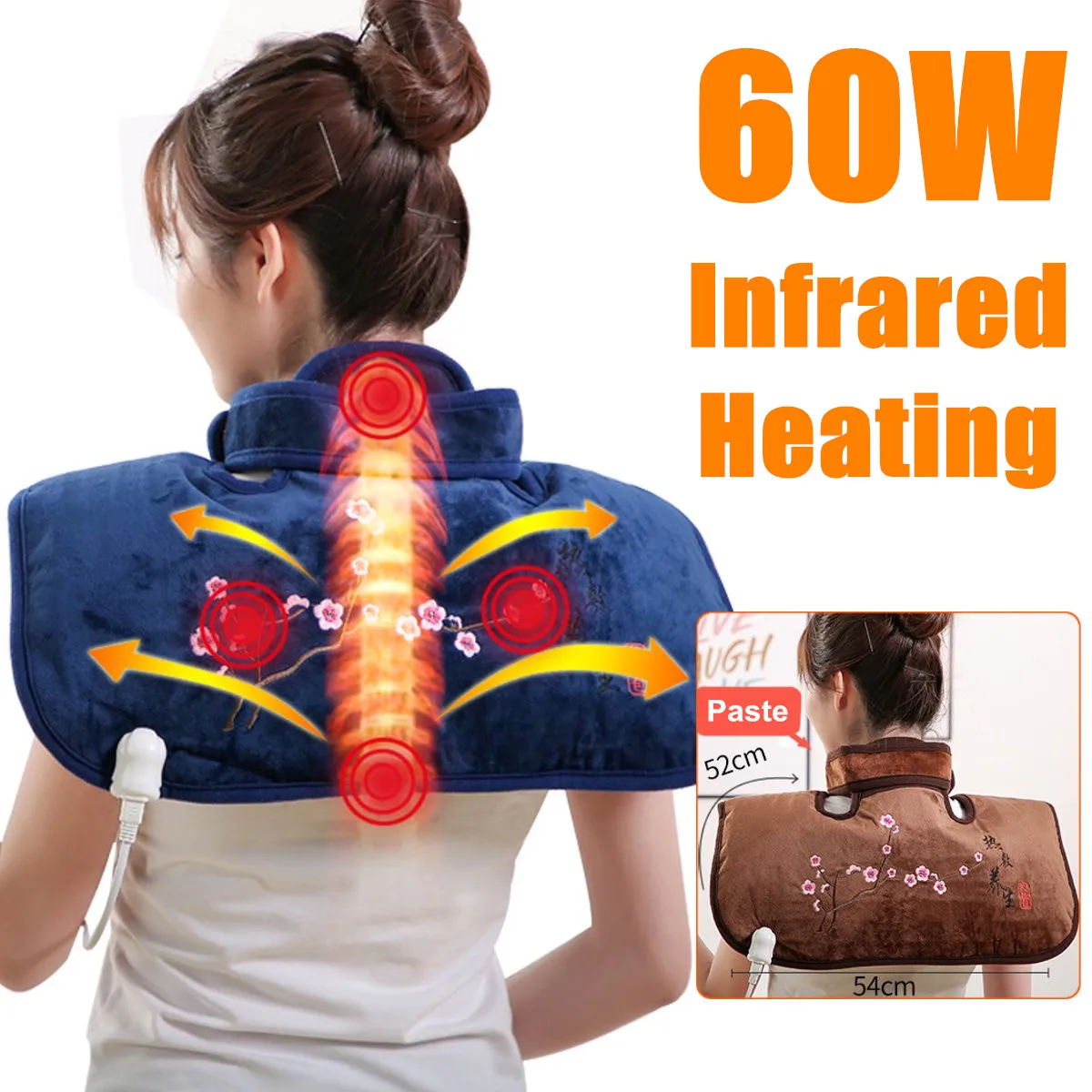 

Winter Electric Heating Pad Moist Neck Back Shoulder Massager Warmer Pain Relief Heat Therapy Temperature 9 Level Setting