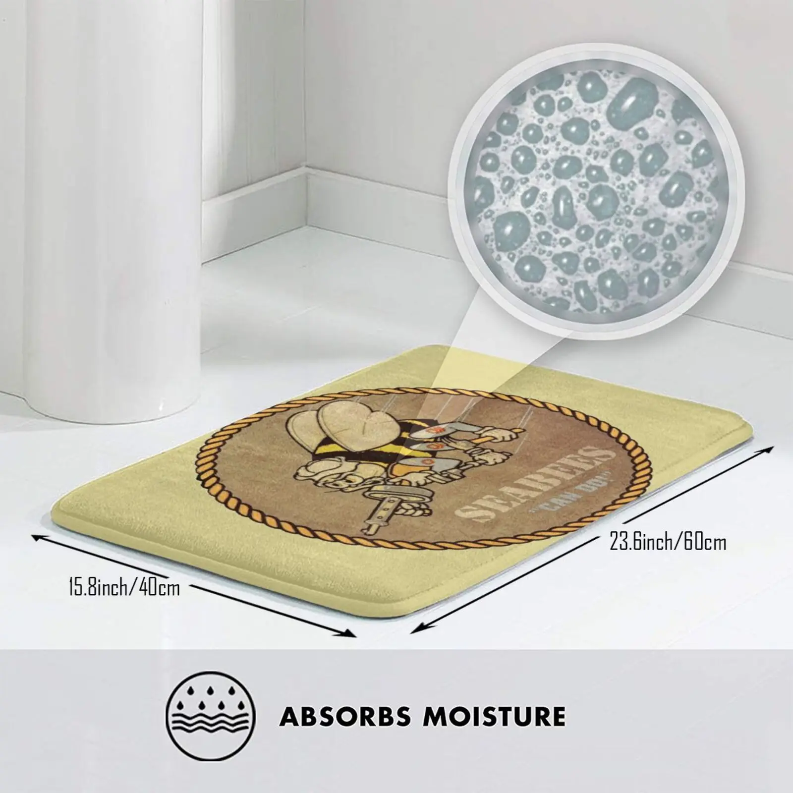 Нашивной коврик Seabees Ww2 нескользящий напольные коврики для спальни нашивка с