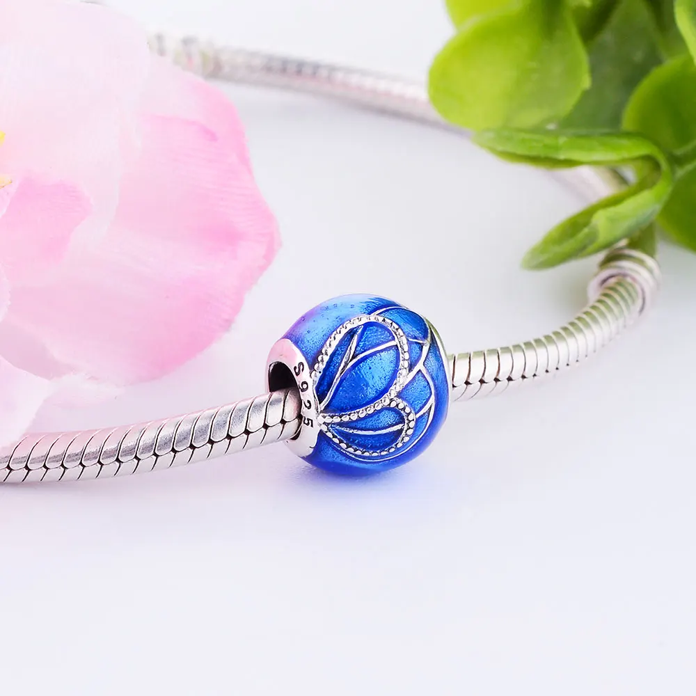 Бусина-Шарм для браслета Pandora синяя эмалированная бусина-Шарм из серебра 2019 пробы