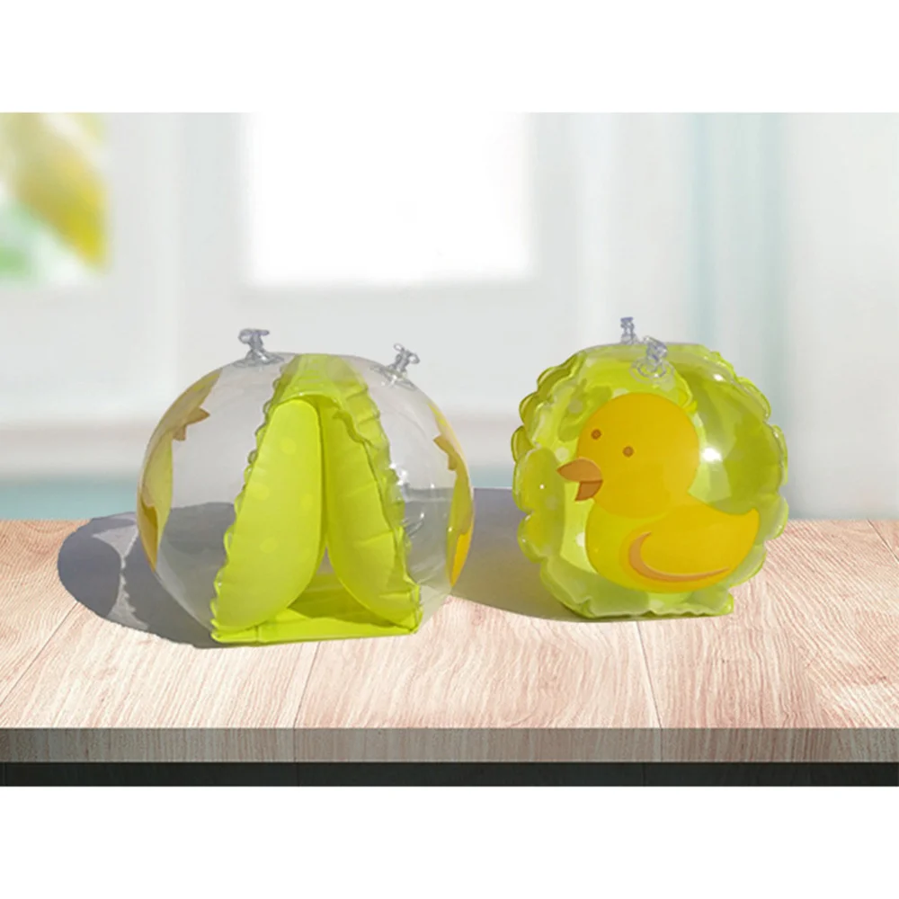 

2PCS Duck Pattern Buoyancy Arm Rings Inflatable Arm Bands Cartoon Water Sleeves Swimming Armlets for Children