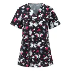 2021 Клиническая униформа для женщин с коротким рукавом и V-образным вырезом, топы с мультяшным рисунком, Рабочая Униформа для кормления, футболки, униформа клиническая