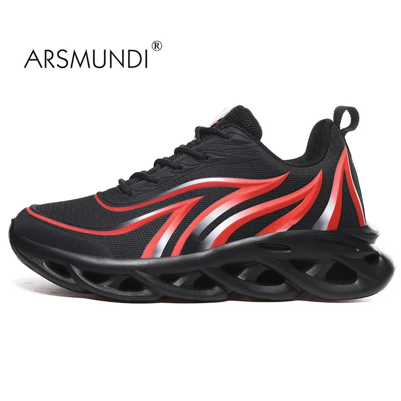 

Кроссовки мужские ARSMUNDI, сетчатые, на шнуровке, Нескользящие, черного цвета
