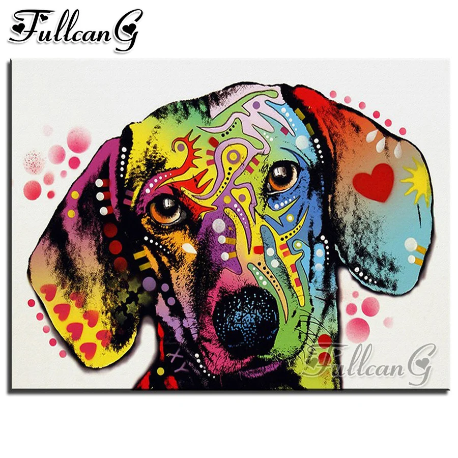 FULLCANG diy 5d Алмазная мозаика dachshund dog картина &quotАлмаз&quot full square/round drill вышивка Стразы