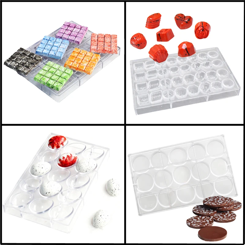 

5 видов поликарбоната шоколадная форма конфеты литье Пластиковые Формы пасхальные яйца монета Геометрические линии выпечка кондитерских и...