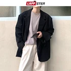 Мужской винтажный Блейзер LAPPSTER, черный пиджак в стиле Харадзюку, 2021, мужские куртки, пальто для пар, хип-хоп, модные блейзеры