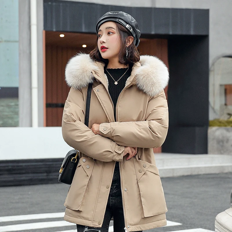 2022 Artificial  fur collar winter jacket women Winter And Autumn Wear High Quality Parkas Outwear Women Long Coats