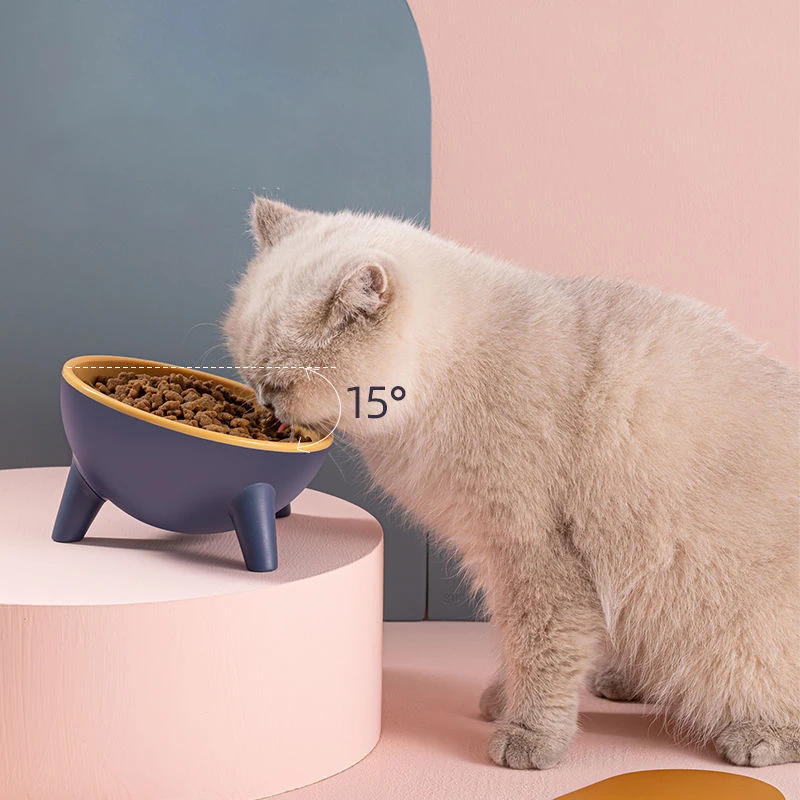 

Pet Cat Bowl With Stand For Cat Dog Storage Of Food Raised Non-Slip Neck Guard Pet Eating Food Bowls For Dogs Feeder Supplies
