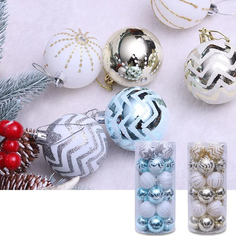 24Pcs Christmas Tree Ball Decoration Ornaments 6cm Colorful Balls New Year Gifts hallway and on the tree decor