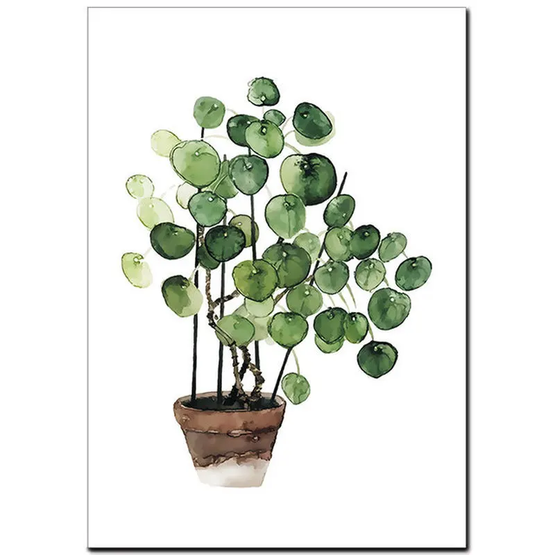 Новый скандинавский пасторальный зеленый Растительный лист маленький свежий