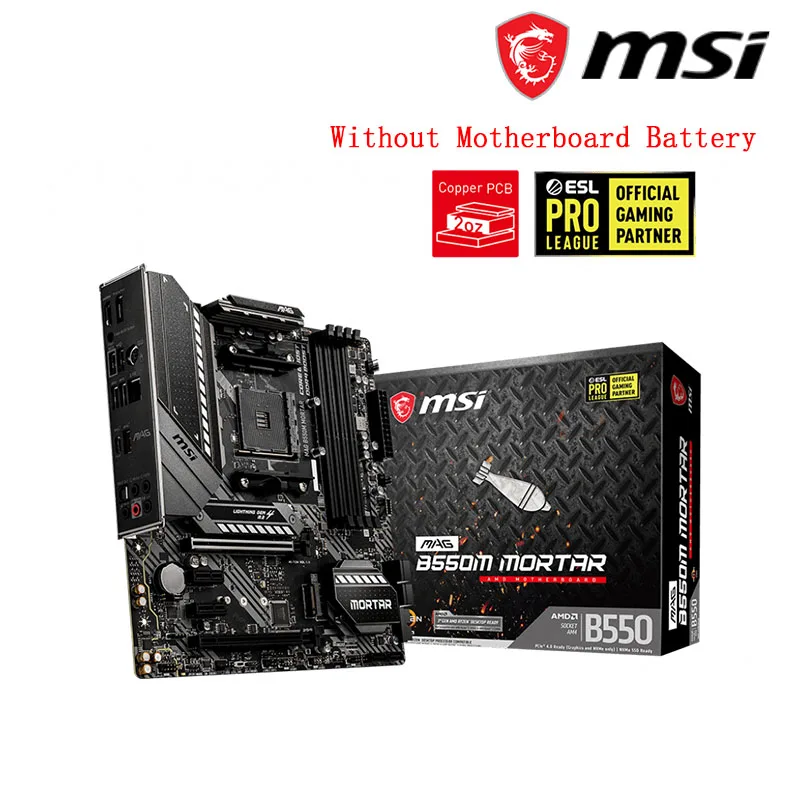  Материнская плата MSI MAG B550M микро-ATX AMD B550 B550M DDR4 4400(OC) МГц M.2 SATA3 USB3.2 , 128G лучшая поддержка R9 ЦП разъем AM4