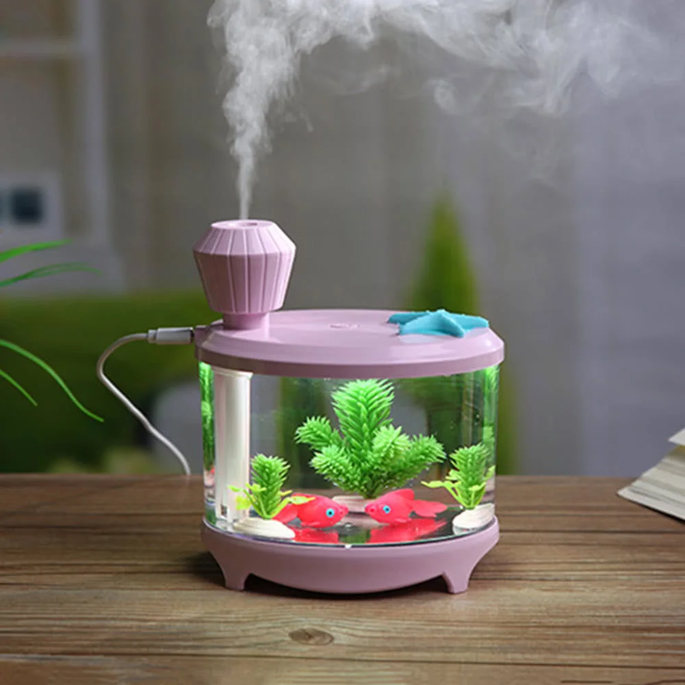 

Innovative aquarium LED luminous household ultrasonic air humidifier aquarium small tank air purifier desk lamp USB