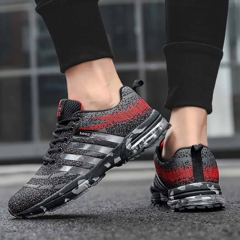 Hot Large Size Black Keep Running Shoes Men Weaving Breathable Shoes Cheap Outdoor Air Bounce Sport Shoes Men Non Slip Sneaker