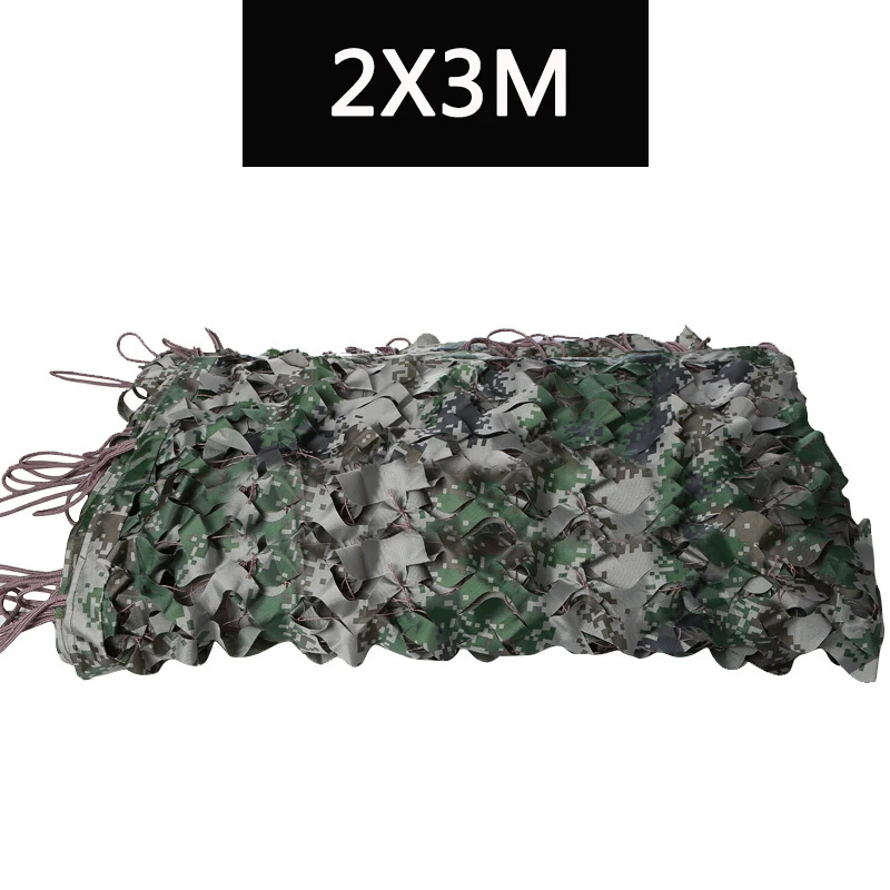 2X3M Военная камуфляжная сетка лесная армейская камуфляжная сетка для кемпинга Солнцезащитная палатка тенты солнечные укрытия охотничьи принадлежности для стрельбы - Цвет: 2X3M