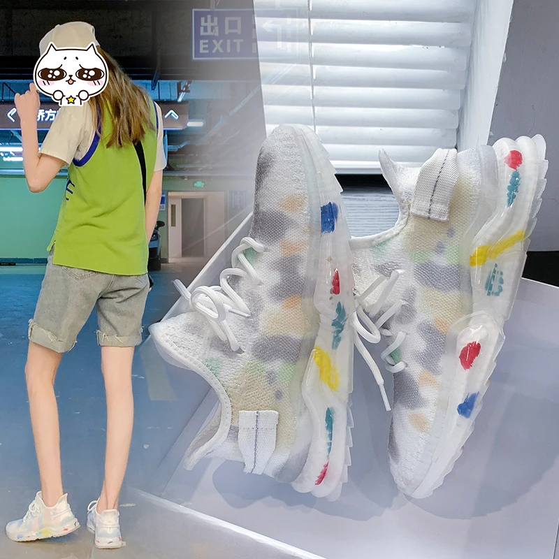 

2021 new fashion mesh breathable step shoes