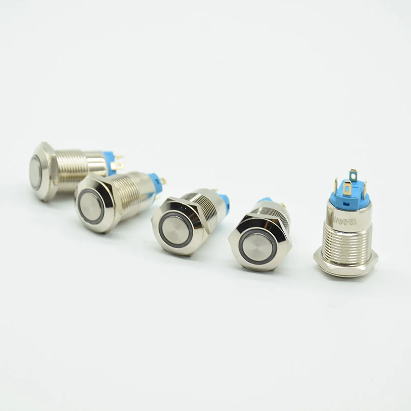 12 мм 12V 24V 220V Самостоятельная Блокировка с фиксацией кнопочный переключатель