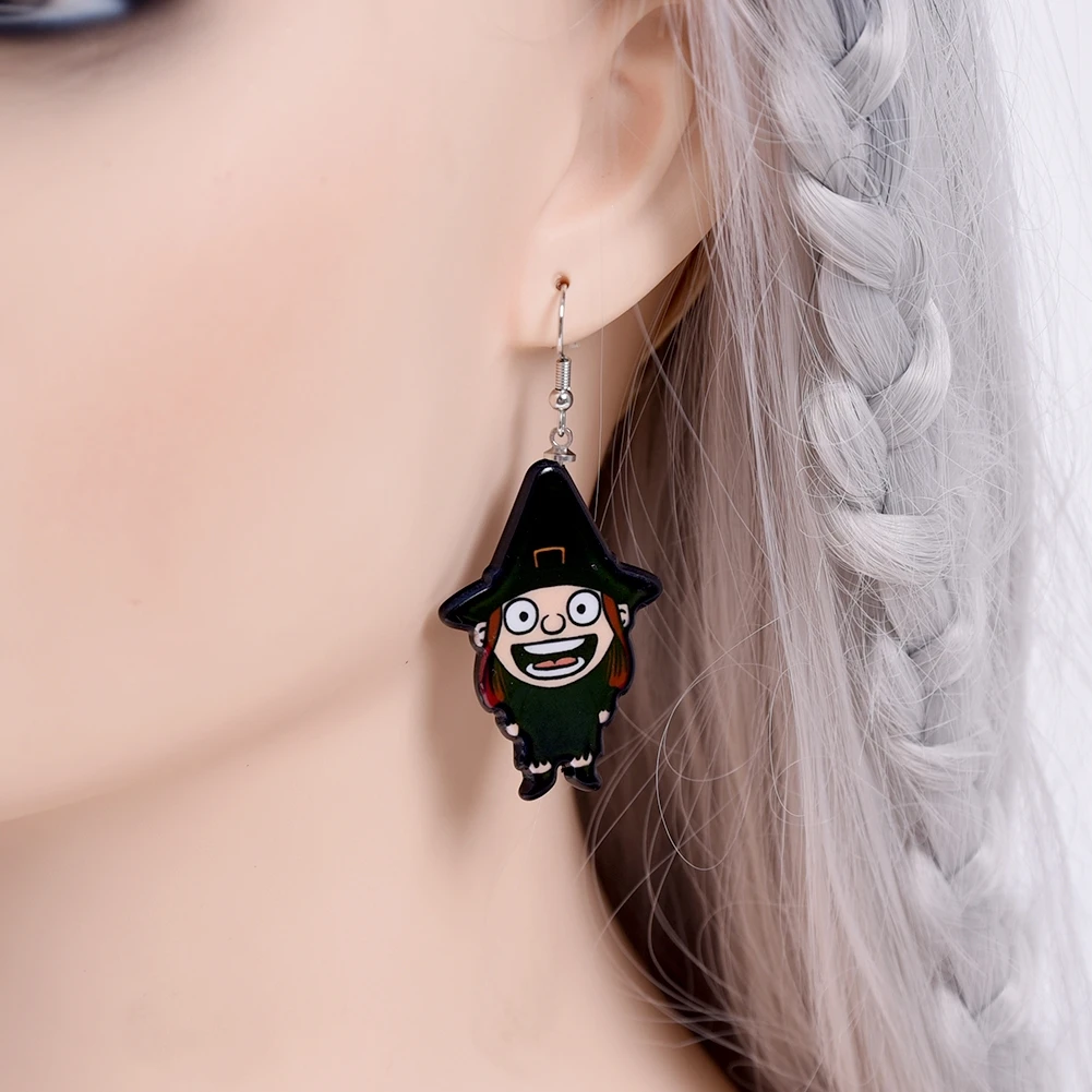 

New Quality Crochet Earrings Round Pumpkin Halloween Ornaments Personality Earrings Dangle Jewelry Fear Skull Ghost Head