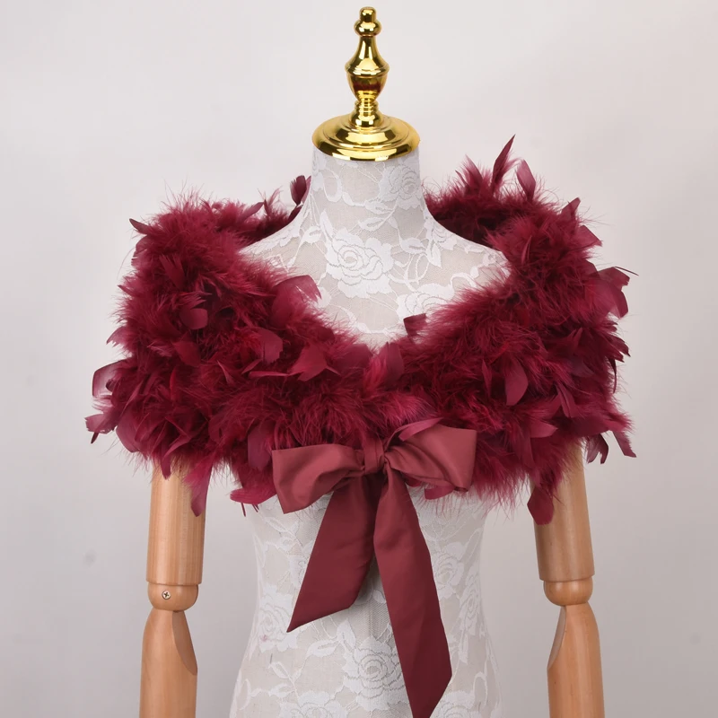 100% натуральные меховые палантины из страусиного пера однотонная Свадебная шаль