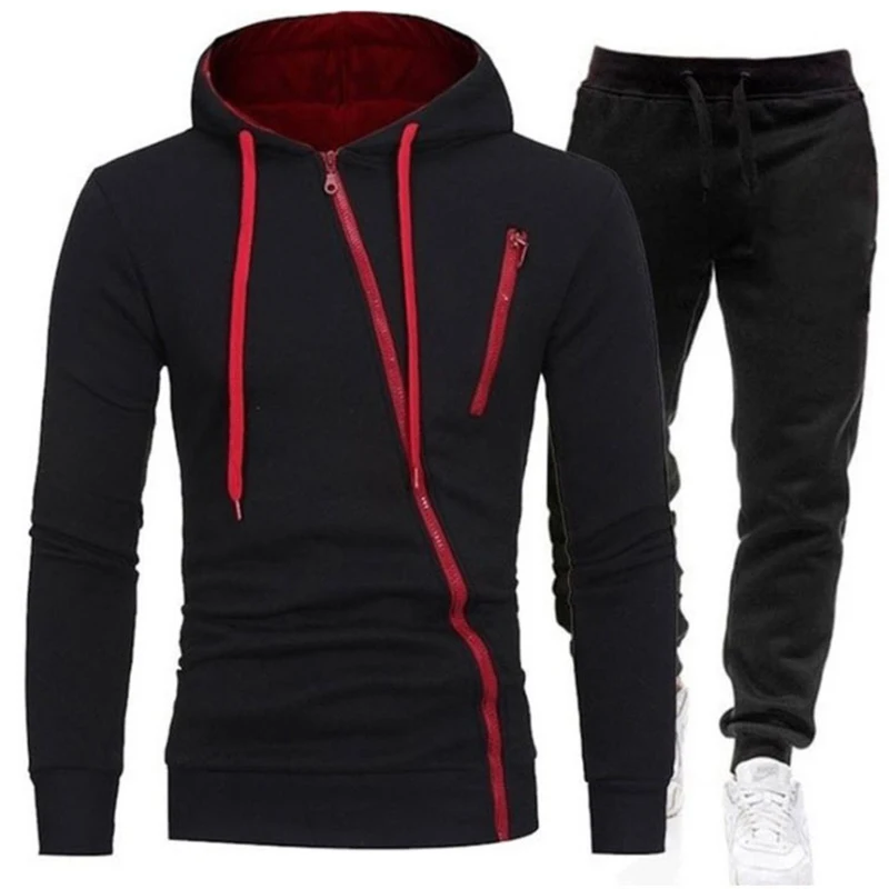 Men's Tracksuit Sportswear Suit Hoodies Pants Spring Autumn Sweatshirt Zipper Casual Sets Jogging Trousers Running Male Clothing