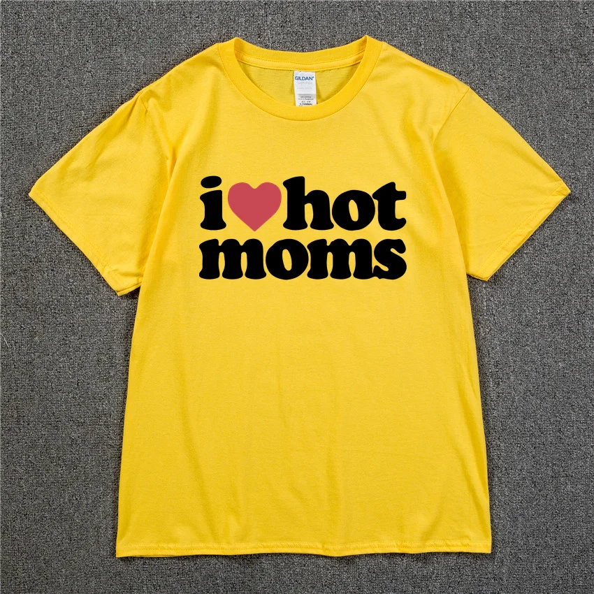 i love hot moms skateboard t shirt 100 cotton streetwear men t shirt usa summer short sleeve brand hip hop tshirt swag tee free global shipping