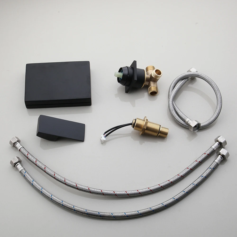 KEMAIDI матовый черный хромированный смеситель для ванной комнаты раковины кран