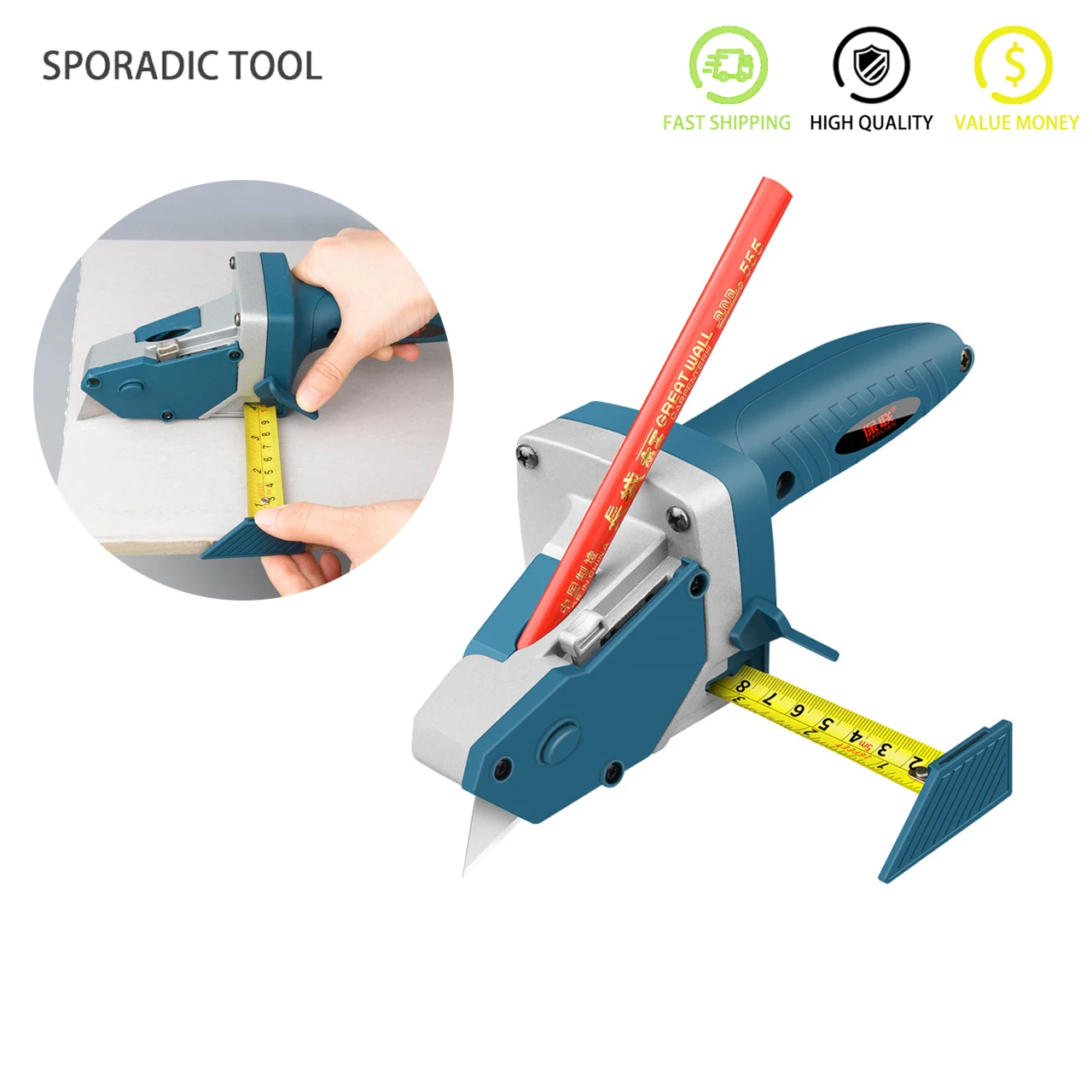 

Гипсовая доска режущего инструмента гипсокартон режущий инструмент артефакта со шкалой toohr Деревообработка писец линейка для деревообраб...