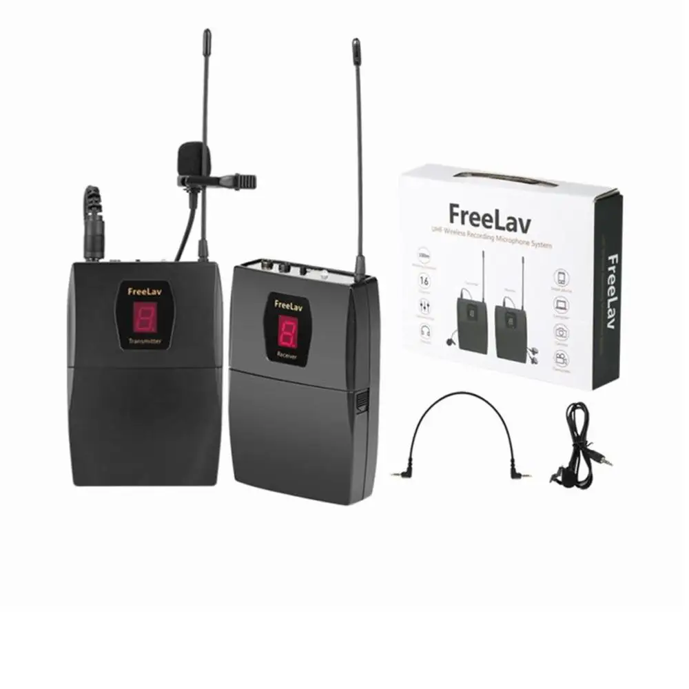 FreeLav беспроводной UHF DSLR камера микрофонная система на камеру Lavalier лацкан