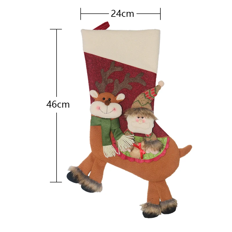 Christmas Stockings Santa Snowman Elk Hang on the Fireplace Atmosphere Ornament Father Gift |